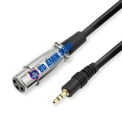 XLR Female to 3.5 mm TRS Microphone Cable – 10 ft Audio Adapter for Mic to Phone/Camera