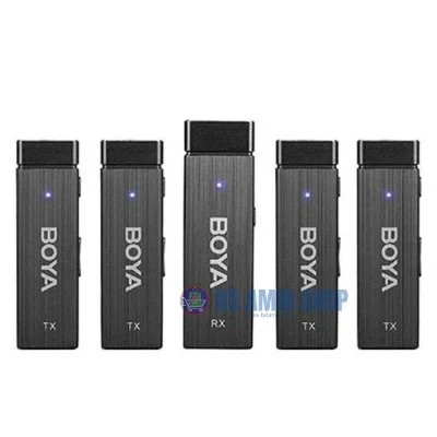 BOYA BY‑W4 2.4GHz Wireless Microphone System – Ultracompact 4‑Channel Lavalier Kit