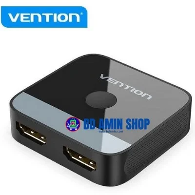 Vention AKOB0 2‑Port HDMI Bi‑Direction 4K Switcher – 1 In 2 Out & 2 In 1 Out, 4K@60Hz, One‑Button