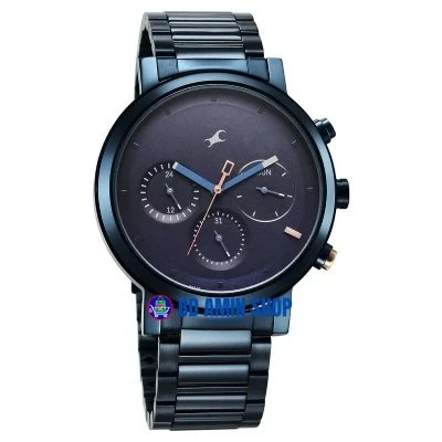 Fastrack 3287KM08 Tick Tock Analog‑Quartz Watch – Blue Dial & Blue Stainless‑Steel Strap