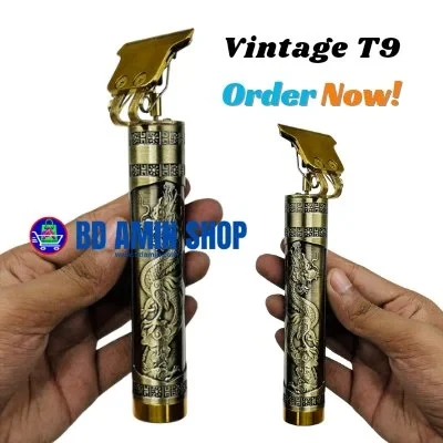 Vintage T9 Hair Rechargeable Trimmer | Professional Cordless Hair & Beard Clipper
