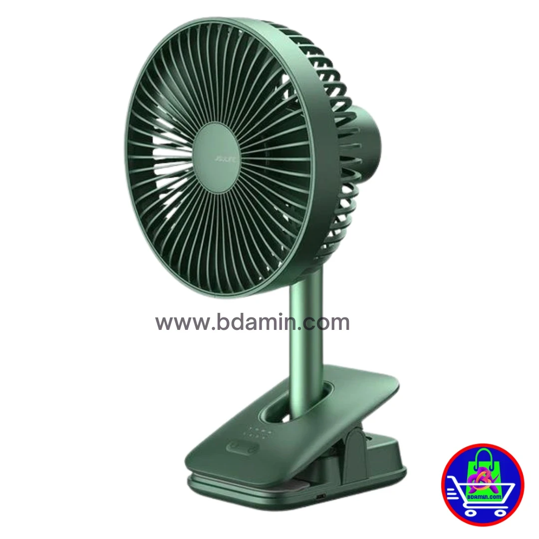 JISULIFE FA13R Rechargeable Clip Fan (8000mAh) – Portable USB Cooling Fan – Green